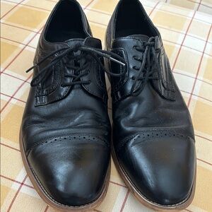 Stacy Adams Black Oxford Leather Shoes